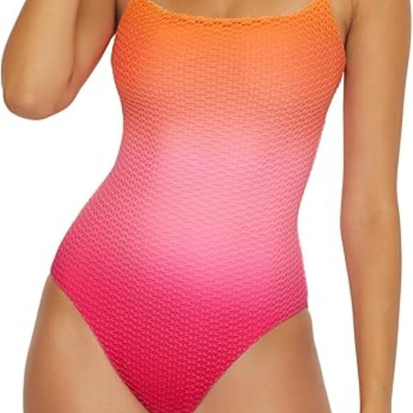 NWT Trina Turk Swim & Spa Collection Ombre Openwork Overlay One Piece Swimsuit - Picture 2 of 16